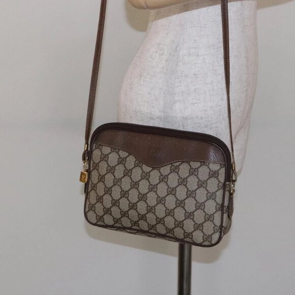 GUCCI GG Supreme Shoulder Bag PVC Beige Gold 007 115 6428 4002 Auth th6267 - Picture 1 of 16